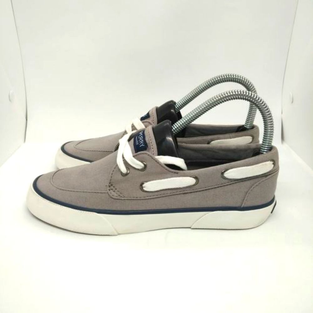 Sperry Top Sider Pier Boat Casual Canvas Shoes Women's Size 6.5 Grey‎ White